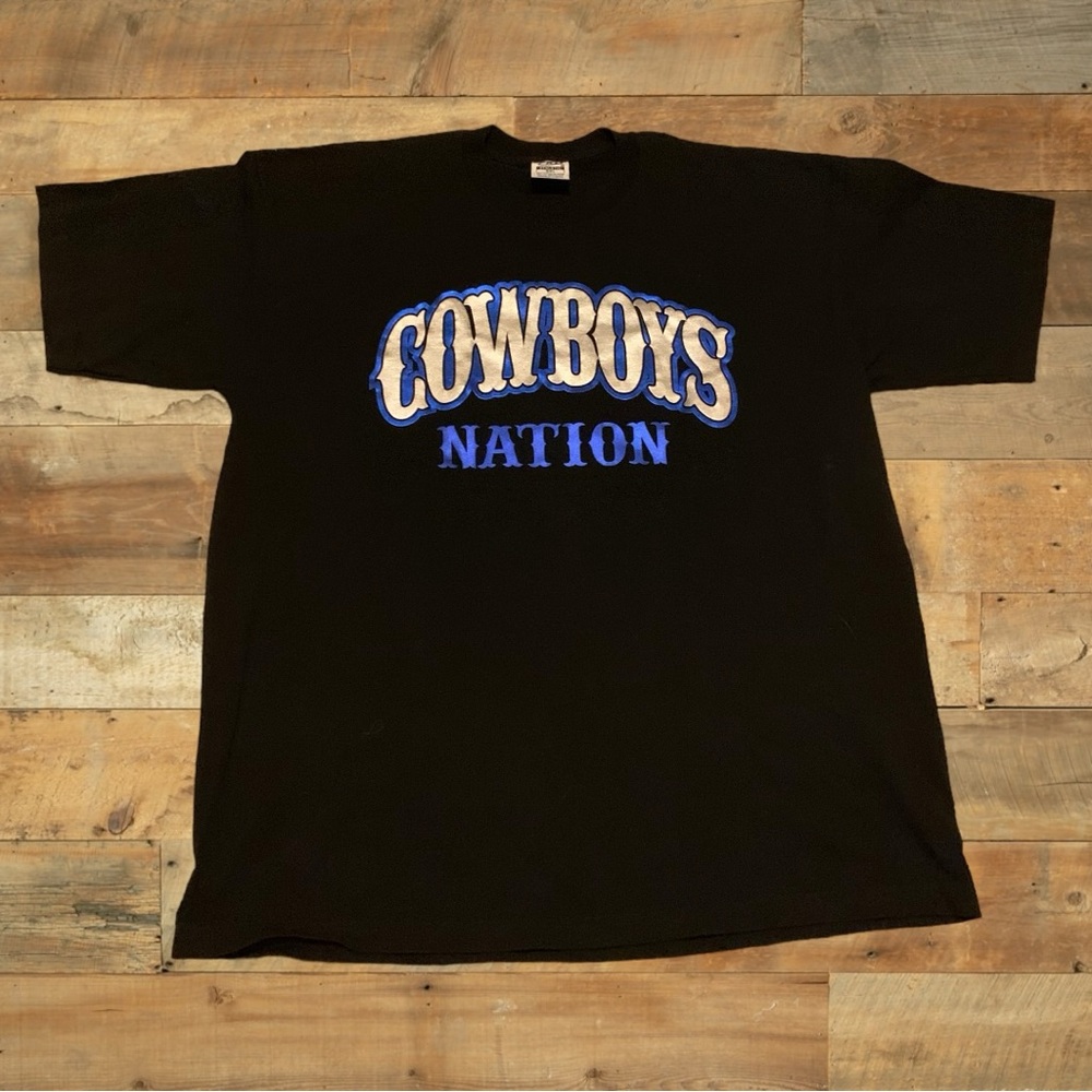 Vintage NFL Dallas Texas Cowboys Shirt Foil Print NWOT Deadstock Stars Mavericks